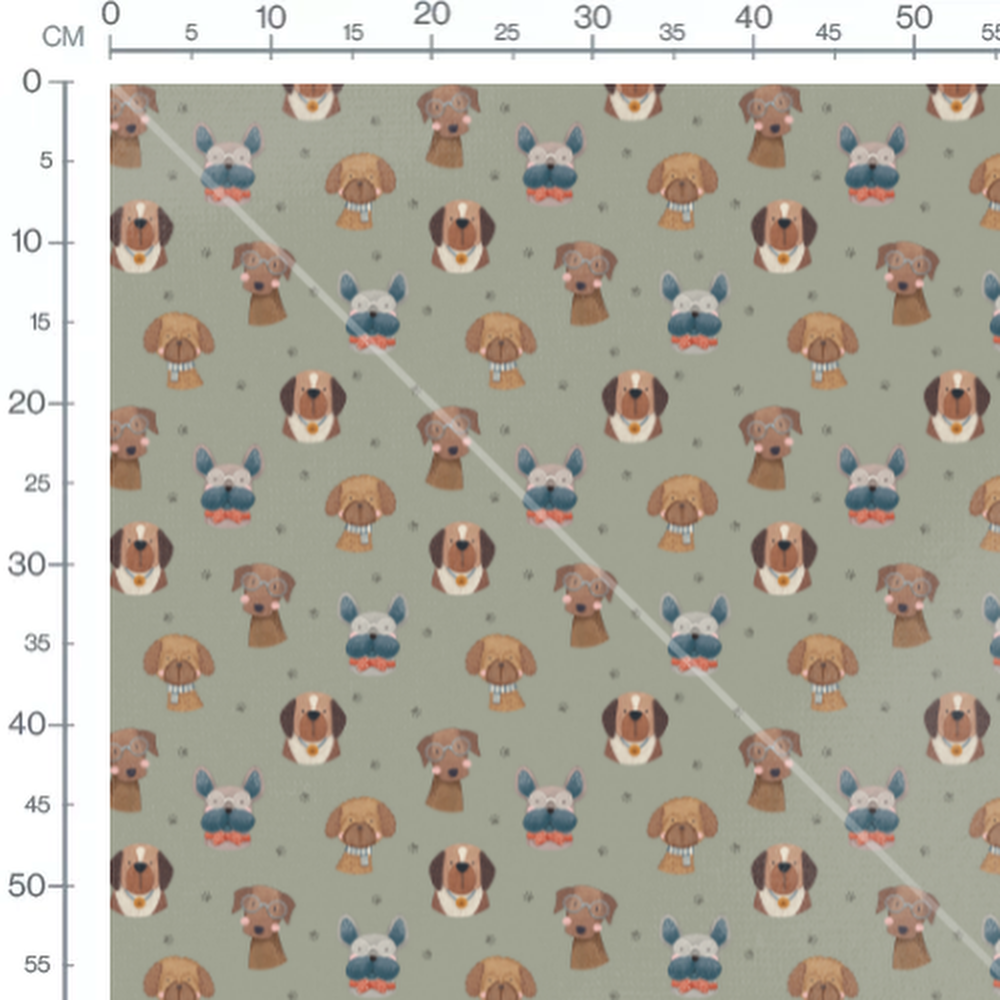 Tissu - Chiens avec accessoires