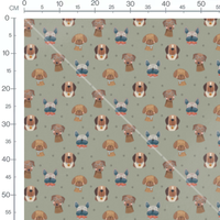 Tissu - Chiens avec accessoires