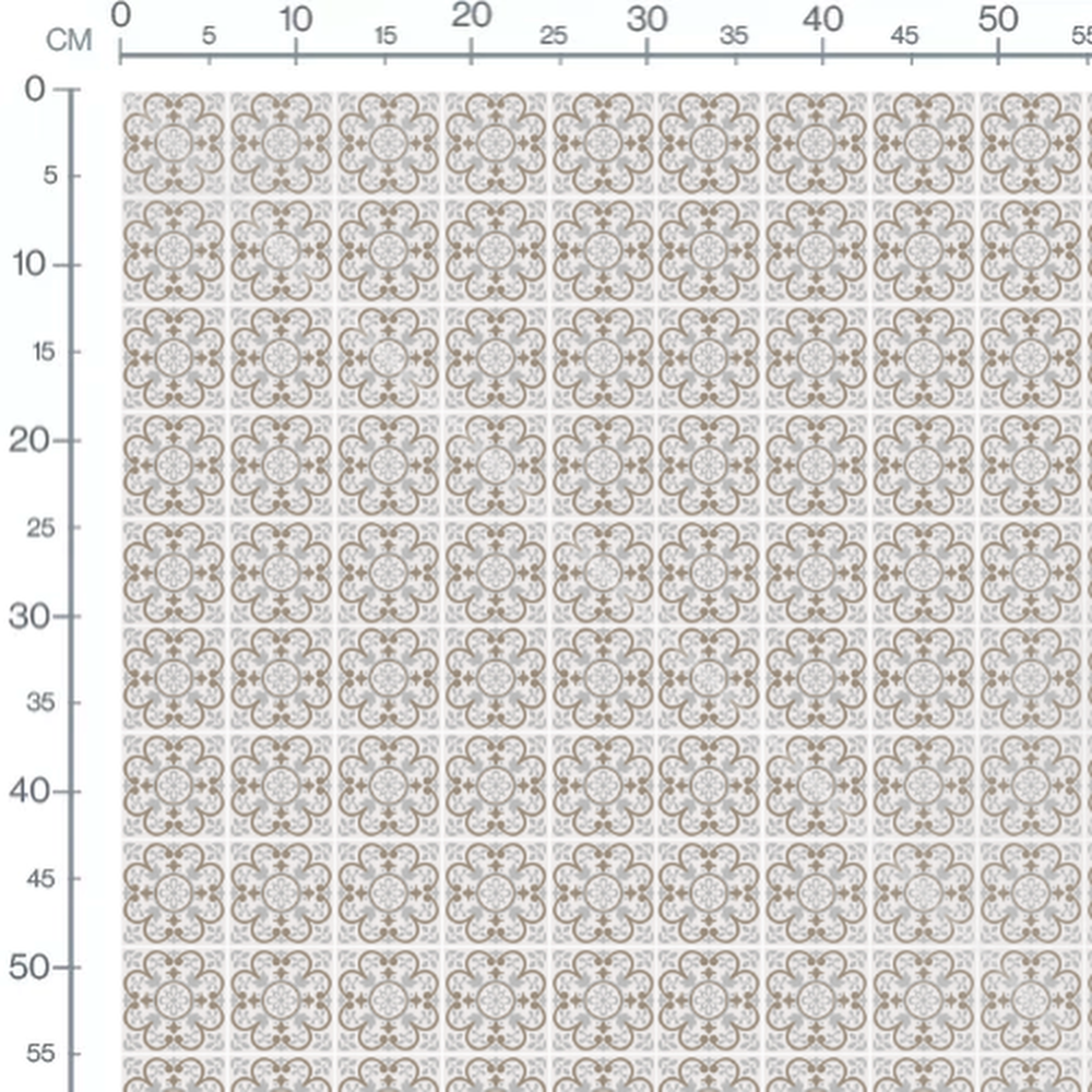 Tissu - Fleurs beige et gris en répétition