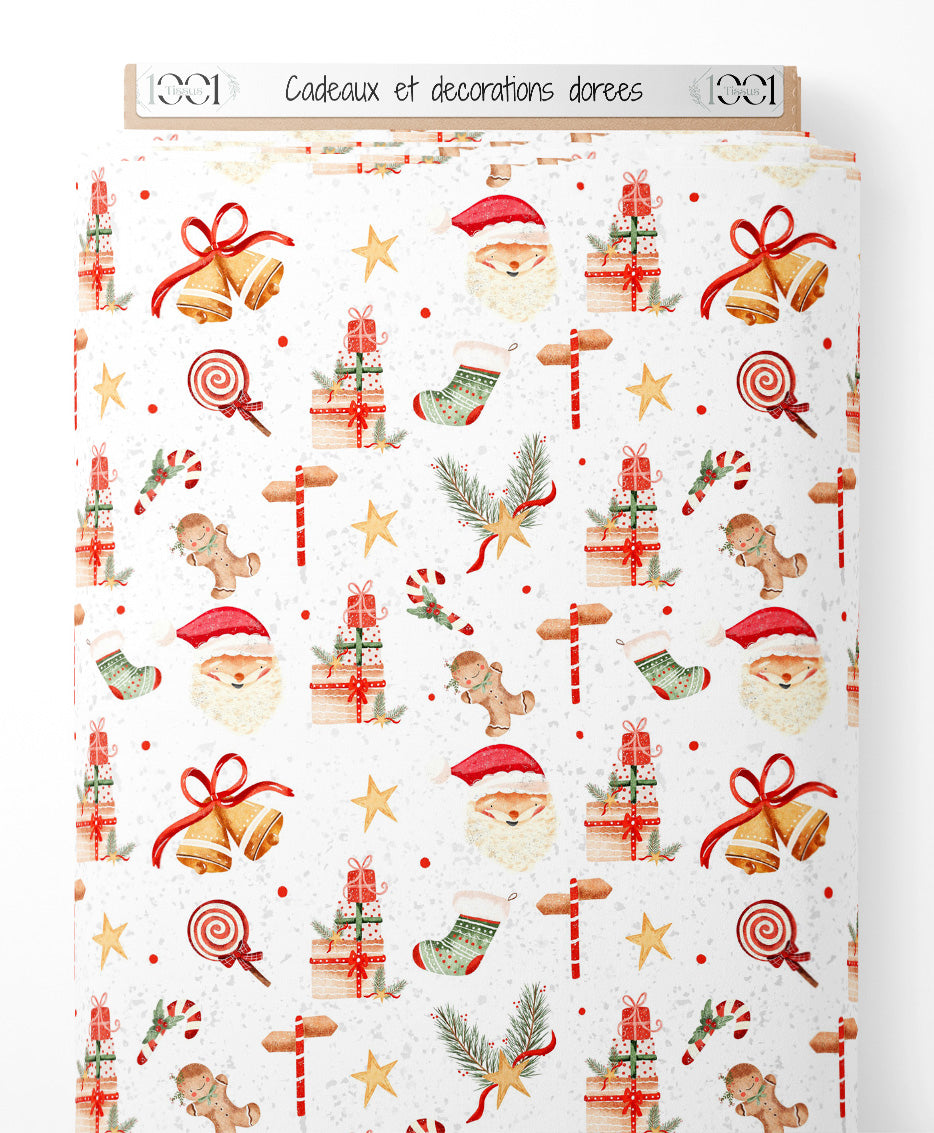 Tissu - Cadeaux et décorations dorées