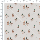 Tissu - Canards et feuilles vertes