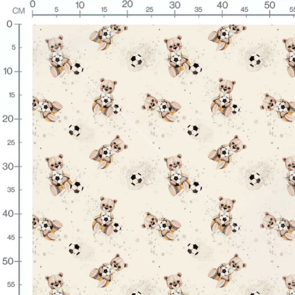 Tissu - Oursons et ballons de football