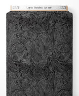 Tissu - Lignes blanches sur noir