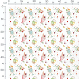 Tissu - Coupes glacées sur fond blanc