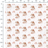 Tissu - Fille sur licorne rose