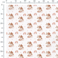 Tissu - Fille sur licorne rose