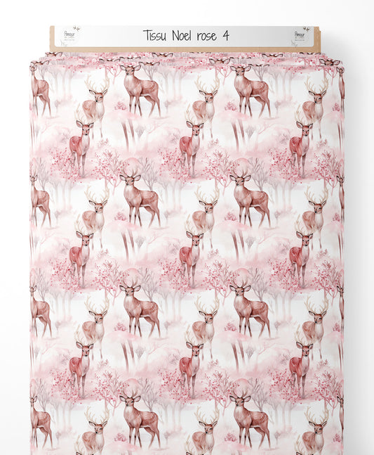 Tissu - Noel rose 4