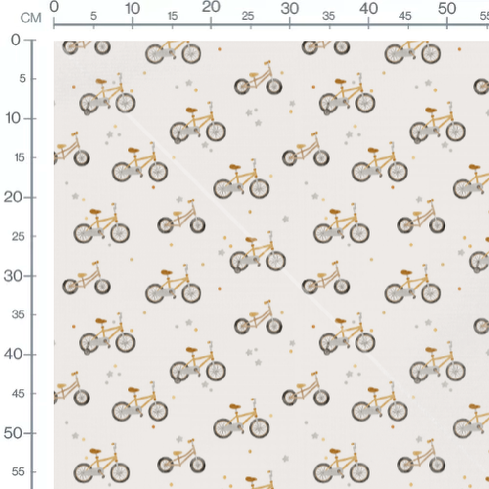 Tissu - Vélos marron et gris