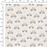Tissu - Vélos marron et gris