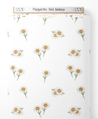 Tissu - Marguerites sur fond lumineux