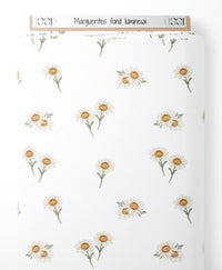 Tissu - Marguerites sur fond lumineux