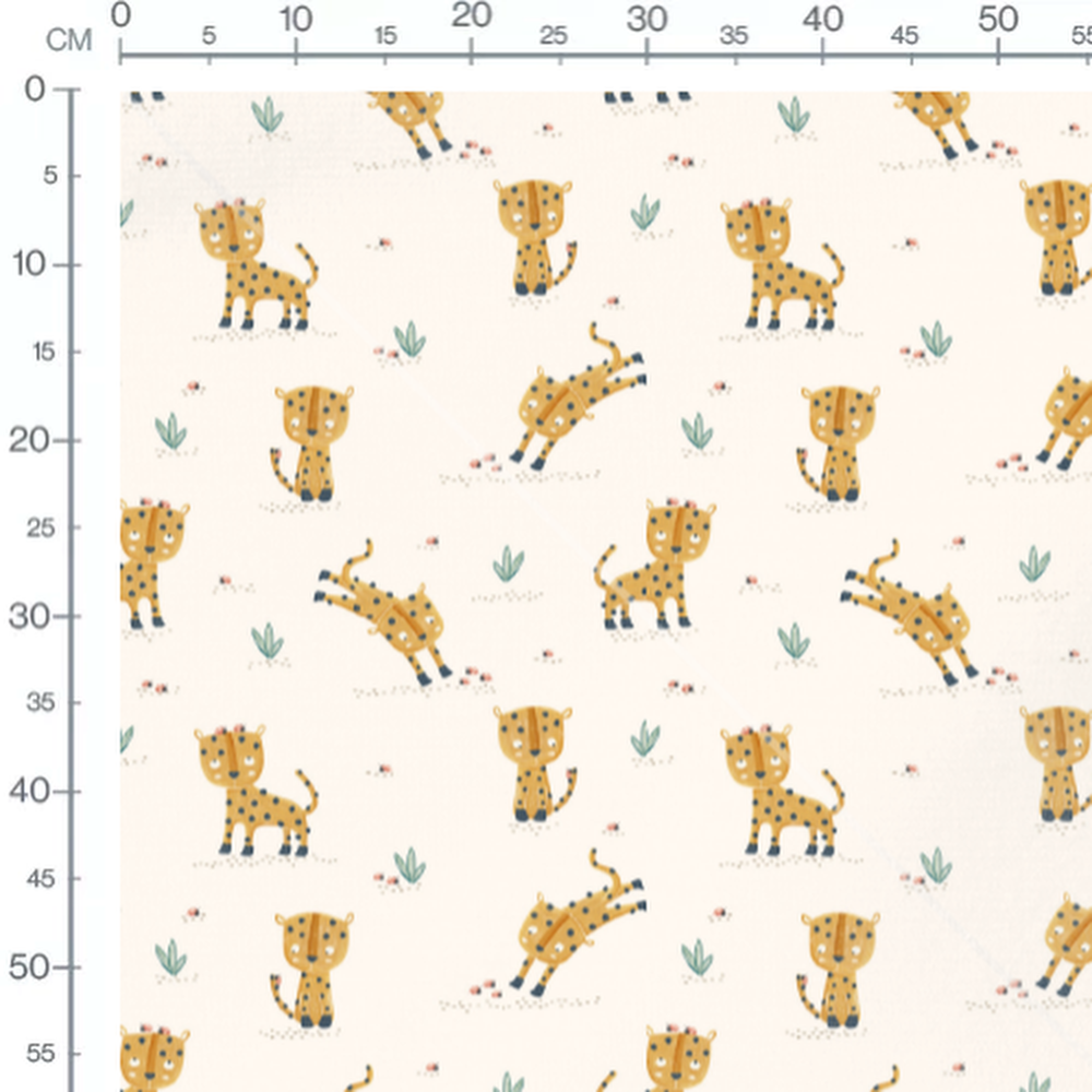 Tissu - Petits léopards et coccinelles