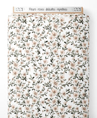 Tissu - Fleurs roses délicates répétées