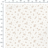 Tissu - Fleurs blanches et beige