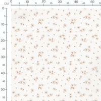 Tissu - Fleurs blanches et beige