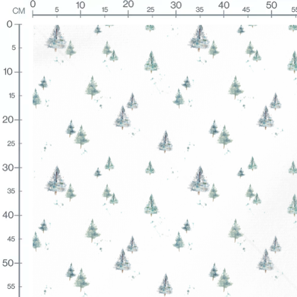 Tissu - Sapin vert avec touches grises