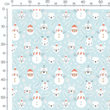 Tissu - Animaux et flocons de Noël