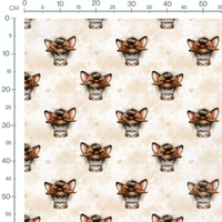 Tissu - Chats à lunettes et nœud