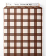 Tissu - Carreaux contrastés sur beige