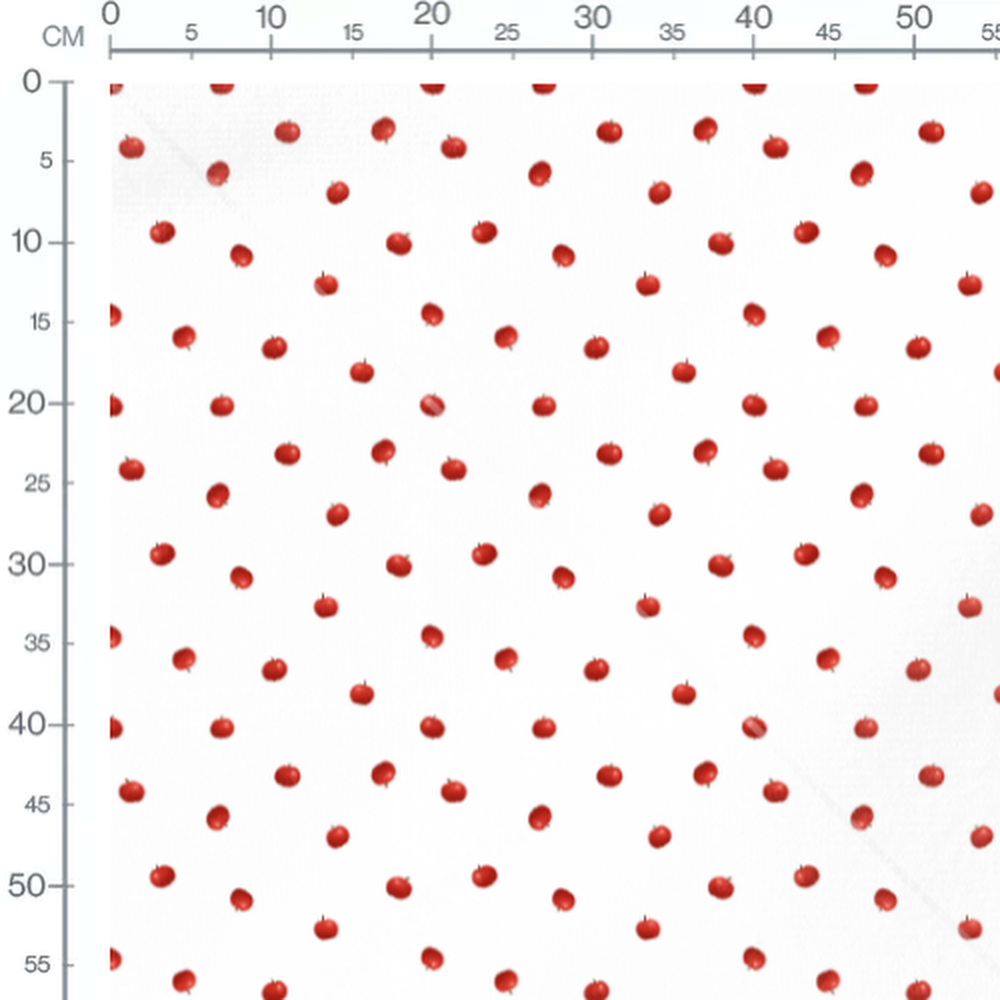 Tissu - Pommes rouges dispersées