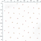 Tissu - Fleurs roses et orange sur blanc