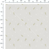 Tissu - Branches vertes sur beige