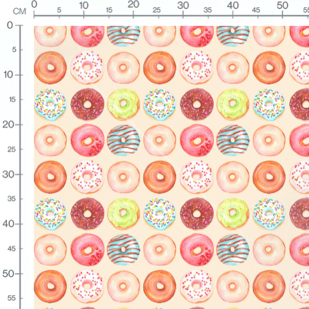 Tissu - Donuts colorés aquarelle