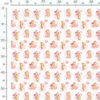 Tissu - Oursons et ballons cœur