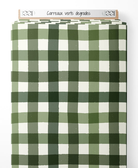 Tissu - Carreaux verts dégradés
