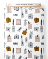 Tissu - Cadeaux et bouteilles décorés