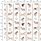 Tissu - Chevaux sur fond blanc