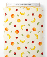 Tissu - Fruits colorés sur fond crème