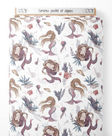 Tissu - Sirènes pastel et algues