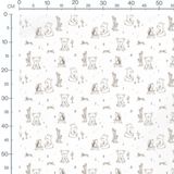 Tissu - Ours et écureuils en brun