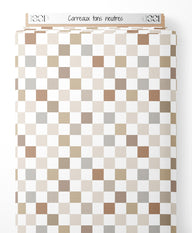 Tissu - Carreaux tons neutres