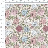 Tissu - Fleurs pastel sur fond beige 2