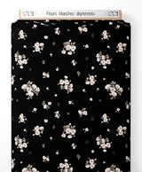 Tissu - Fleurs blanches dispersées