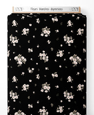 Tissu - Fleurs blanches dispersées