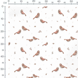 Tissu - Oiseaux bruns et branches