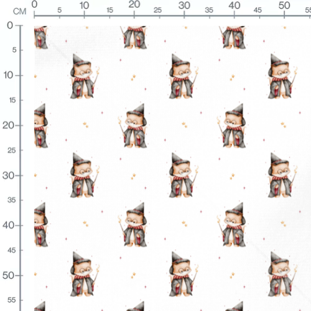 Tissu - chat sorcier magique