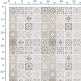 Tissu - Carreaux vintage beige et gris