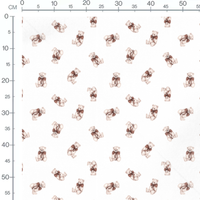 Tissu - Animaux flottants sur blanc