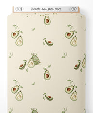 Tissu - Avocats avec joues roses