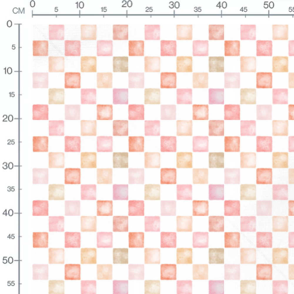 Tissu - Carrés pastel aquarelle