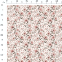 Tissu - Roses roses et fleurs légères