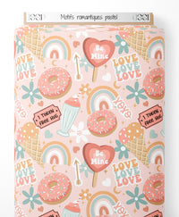 Tissu - Motifs romantiques pastel