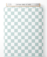 Tissu - Carreaux blancs et verts