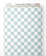 Tissu - Carreaux blancs et verts