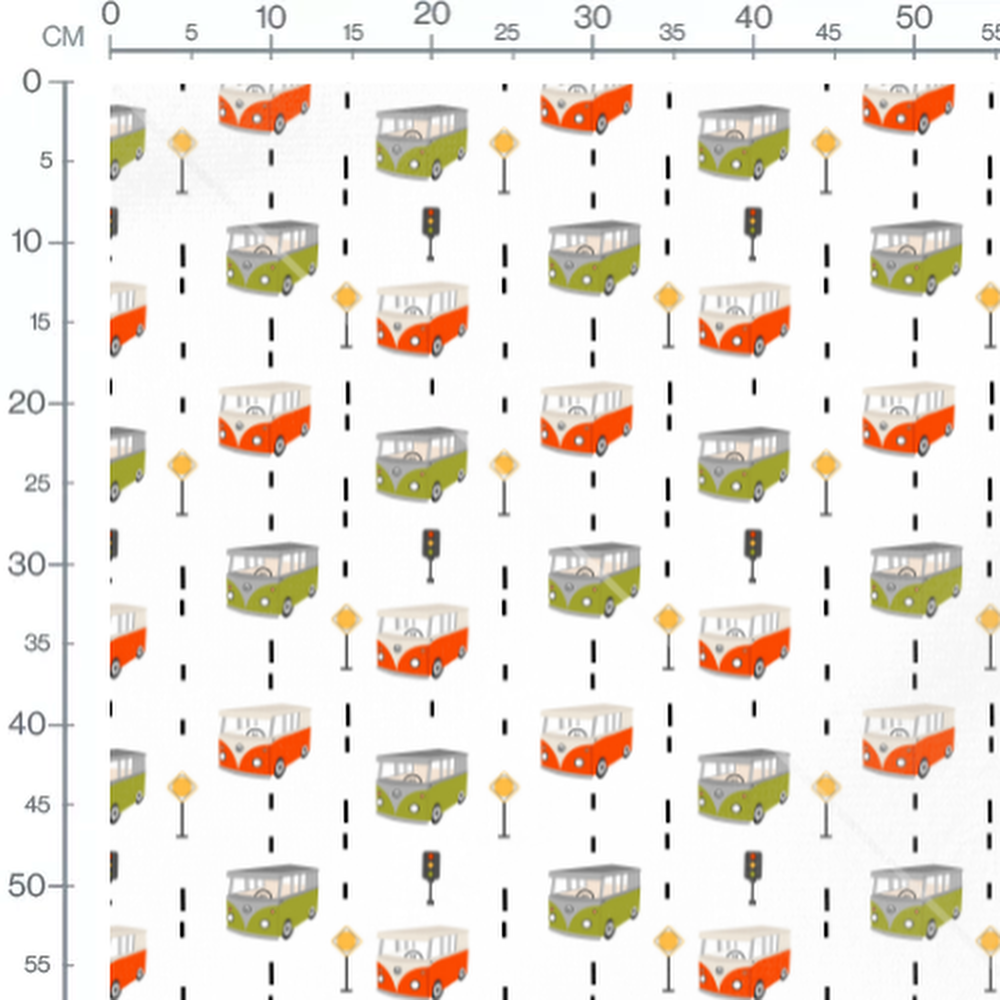 Tissu - Vans colorés et panneaux