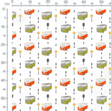Tissu - Vans colorés et panneaux